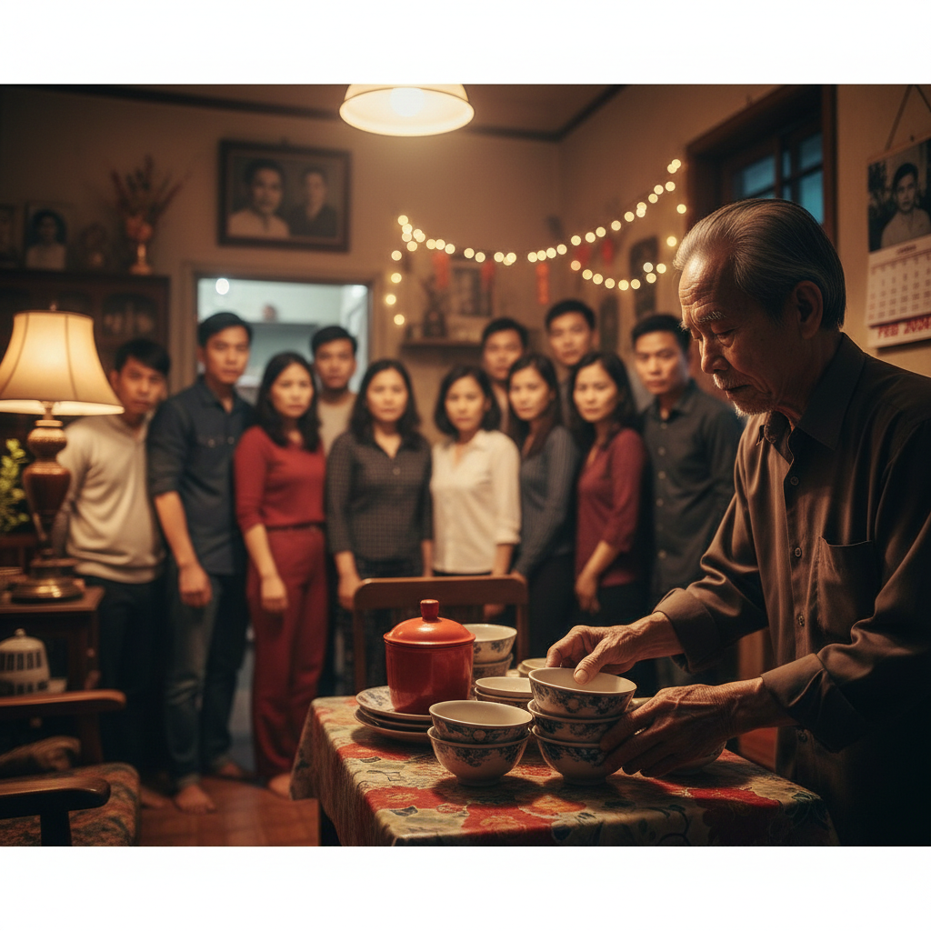 Chúng tôi muốn thầy được thảnh thơi trong tiệc tất niên - Ảnh AI