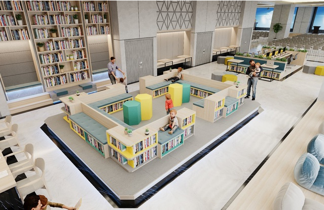 Phối cảnh phòng sinh hoạt chung của một chung cư