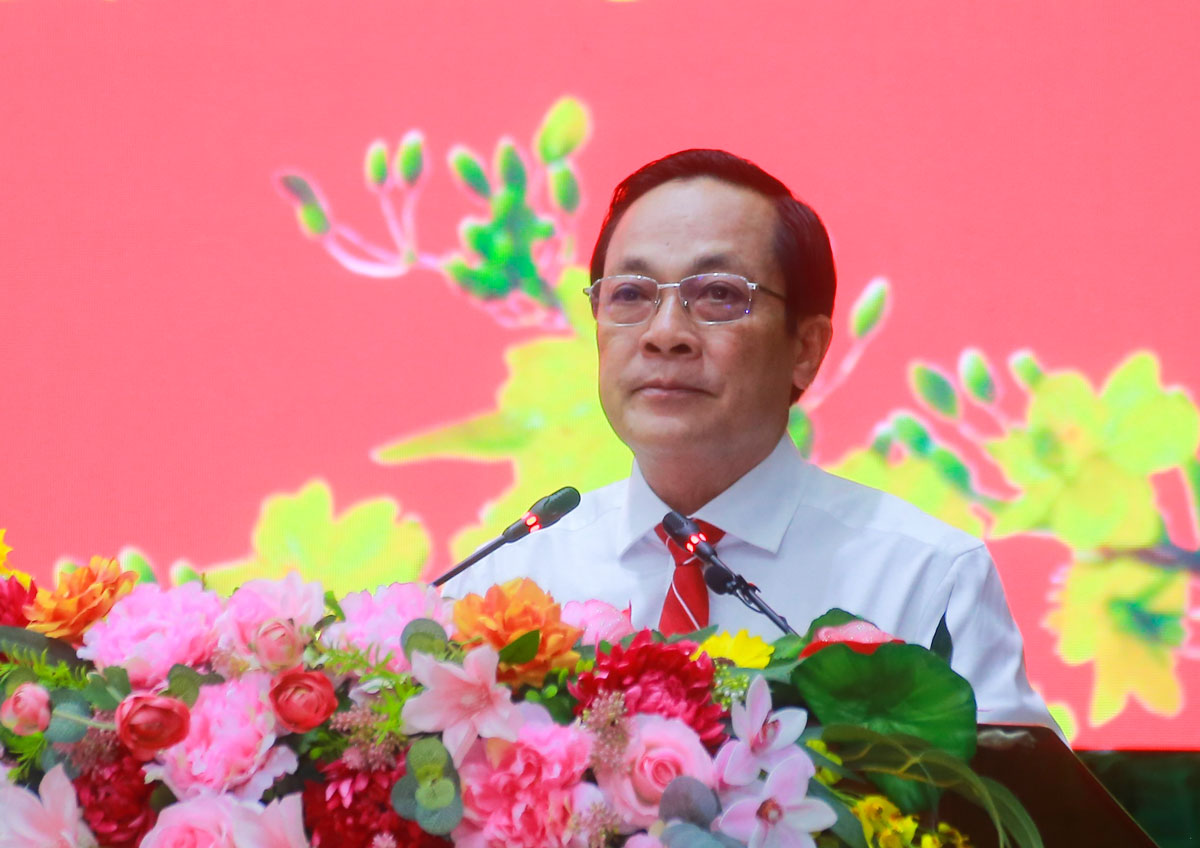 Ông Lâm Minh Đằng - Phó Bí thư Tỉnh ủy Vĩnh Long - phát biểu. Ảnh: Báo Vĩnh Long Online