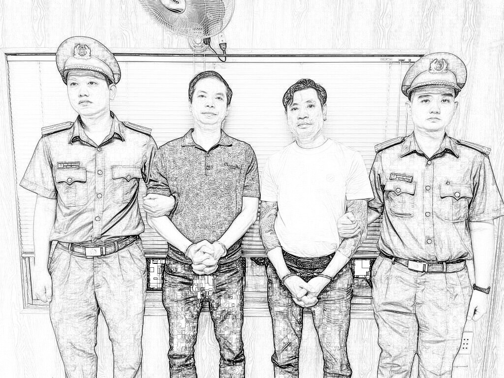 Thanh (bên trái) và Đông thời điểm bị bắt. Ảnh: CACC