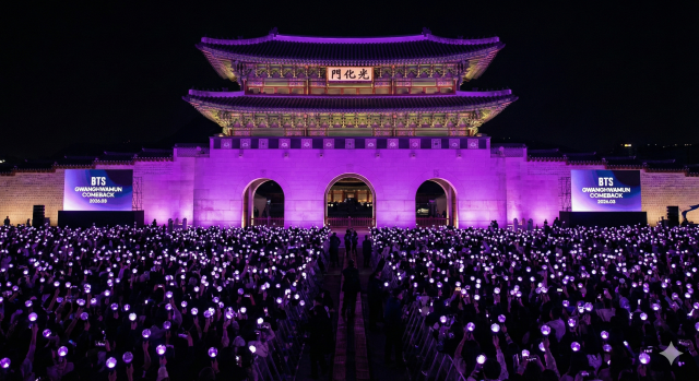 Quảng trường Gwanghwamun, niw diễn ra concert của nhóm BTS. Ảnh: Internet