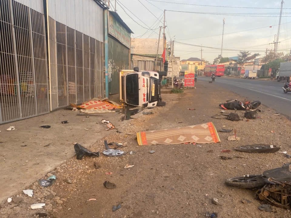 Hiện trường vụ tai nạn - ảnh: N.H.
