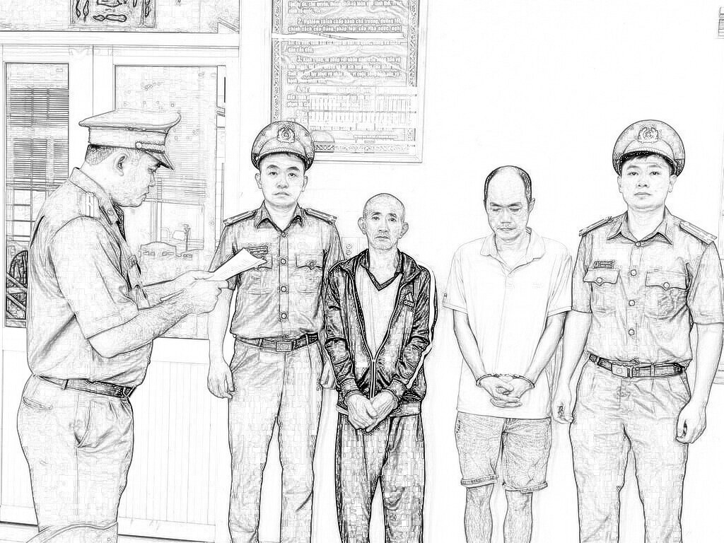 Hai đối tượng thời điểm bị bắt. Ảnh: CA