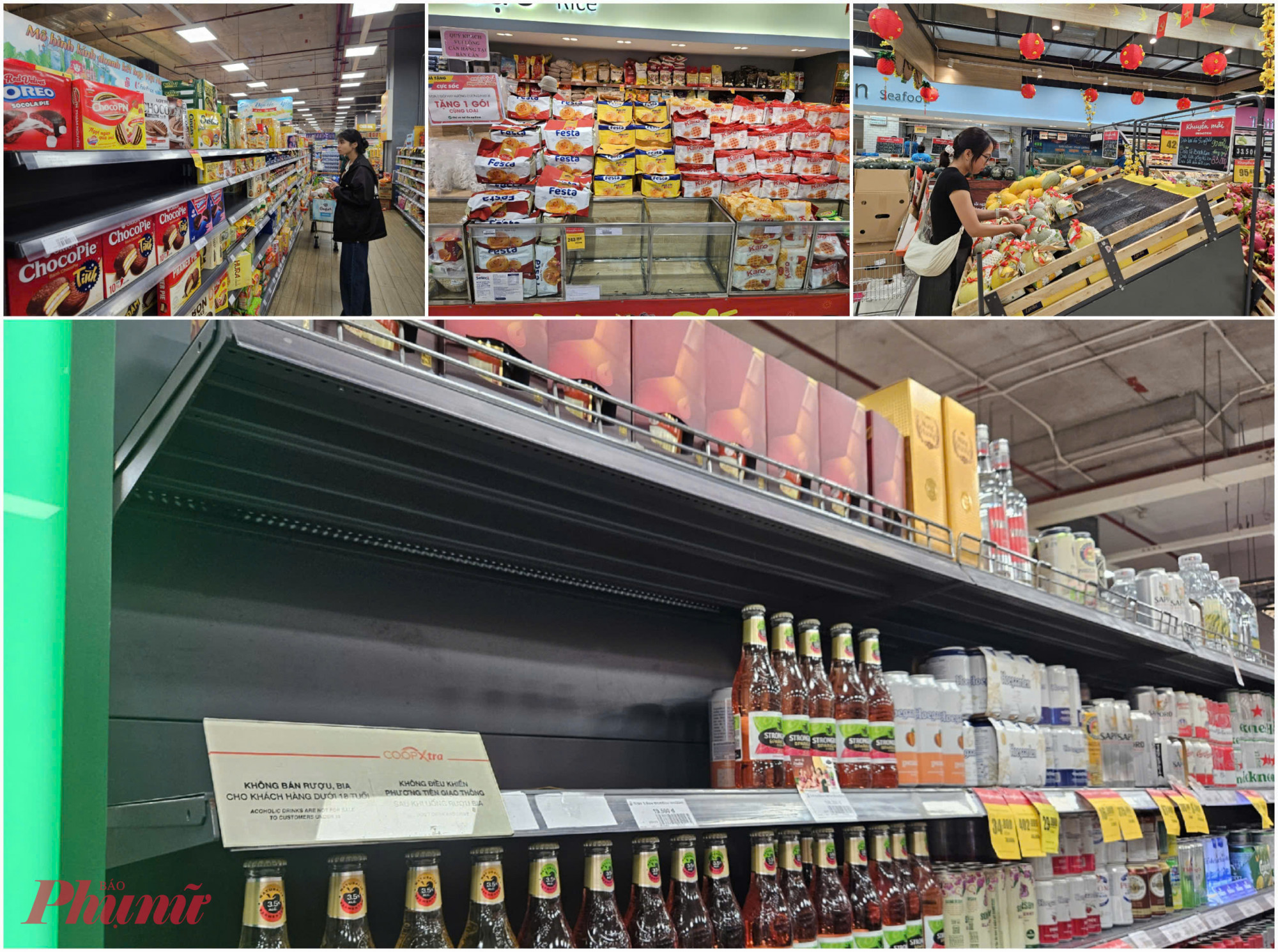 Ở một số thời điểm, quầy hàng nước ngọt, trái cây cúng và bánh kẹo còn hết hàng do nhân viên chưa kịp bổ sung.