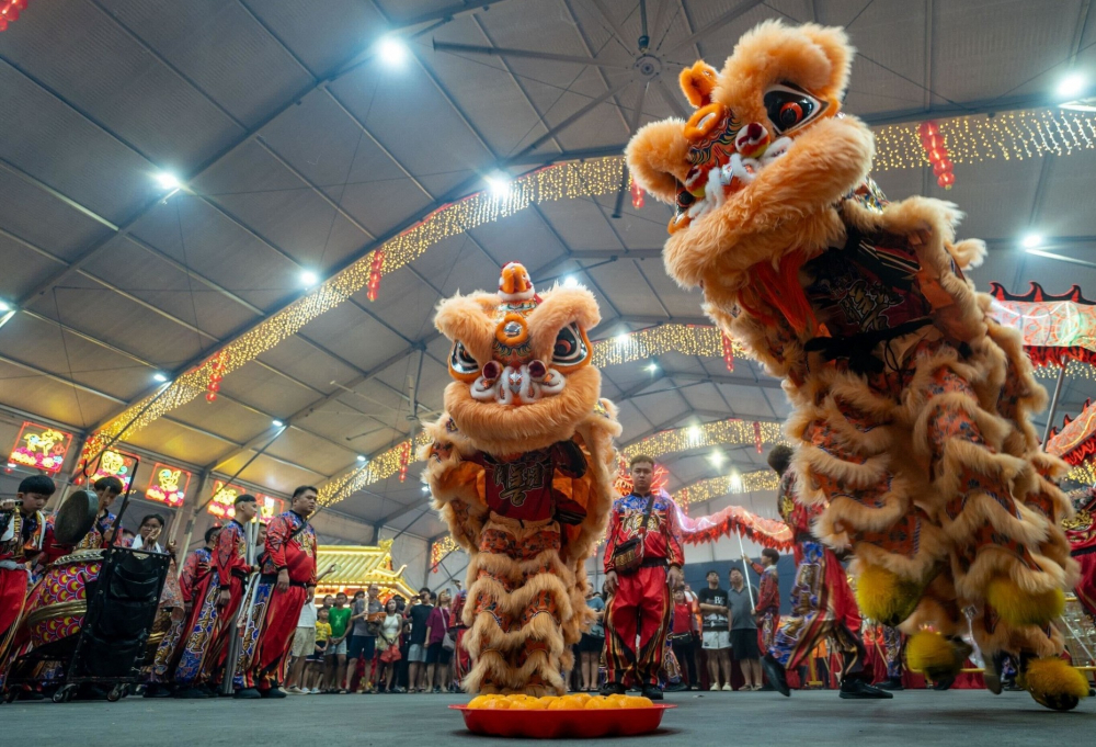 Một màn múa lân sống động chào đón năm Bính Ngọ (Ngựa Lửa) tại đền Loyang Tua Pek Kong, Singapore - Ảnh: AsiaOne/Shafiq Apandi