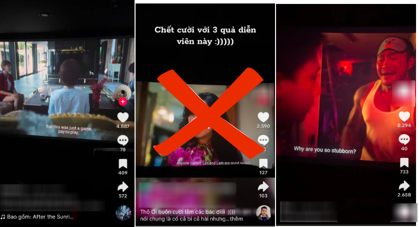 Một số tài khoản phát tán clip quay lén phim Thỏ ơi!!