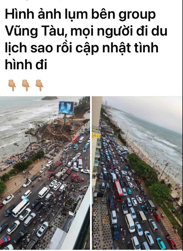 Hình ảnh kẹt xe tại Vũng Tàu - nguồn: Facebook