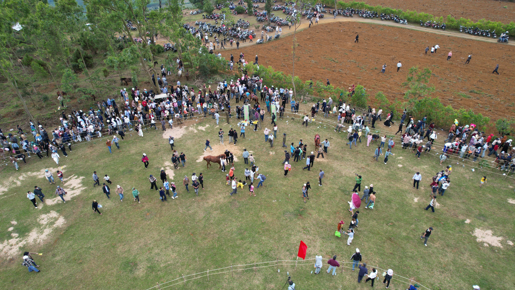 Đông đảo người dân đến xem hội đua ngựa - ảnh: Minh Nguyệt