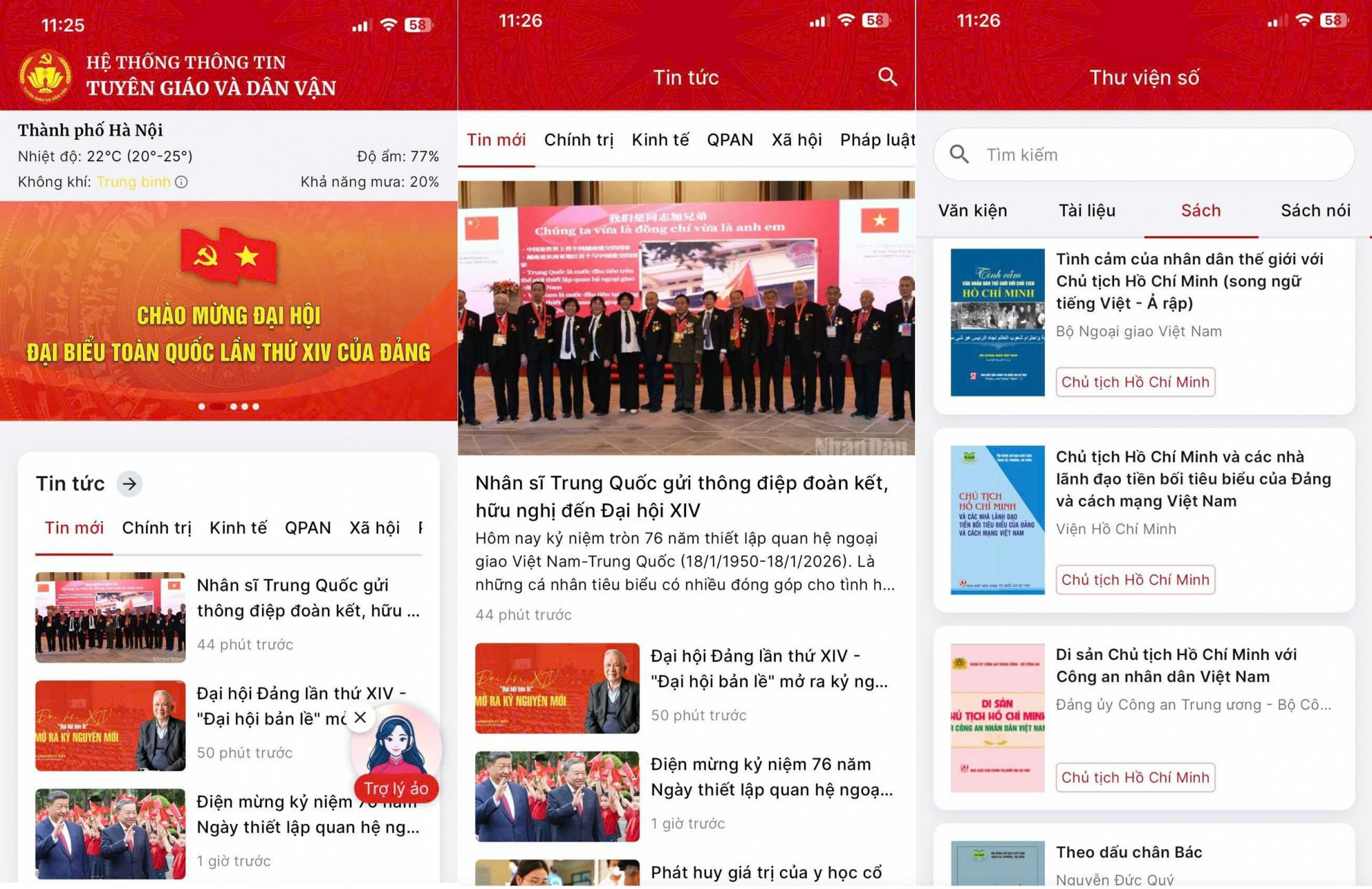 Ứng dụng Tuyên giáo và Dân vận tích hợp Trợ lý ảo AI và nhiều tiện ích tra cứu thông tin, nghiên cứu, học tập hữu ích.