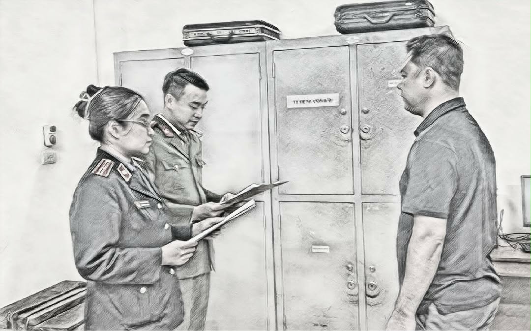 Nguyễn Viết Linh tại cơ quan công an - Ảnh công an cung cấp