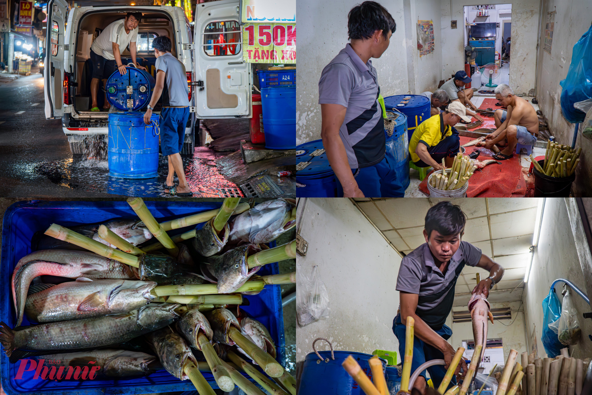  Đa phần các quầy bán tại đây nhập cá từ chợ đầu mối Bình Điền hoặc từ các tỉnh miền Tây lên để bán. Cá được vận chuyển từ tối hôm trước rồi mang vào khu vực có nguồn nước sạch để vệ sinh, chăm nước để cá tươi. Sau đó cá sẽ được xiên mía vào để khi nướng mùi mật mía hòa vào trong cá làm cho cá có vị thơm đặc biệt.