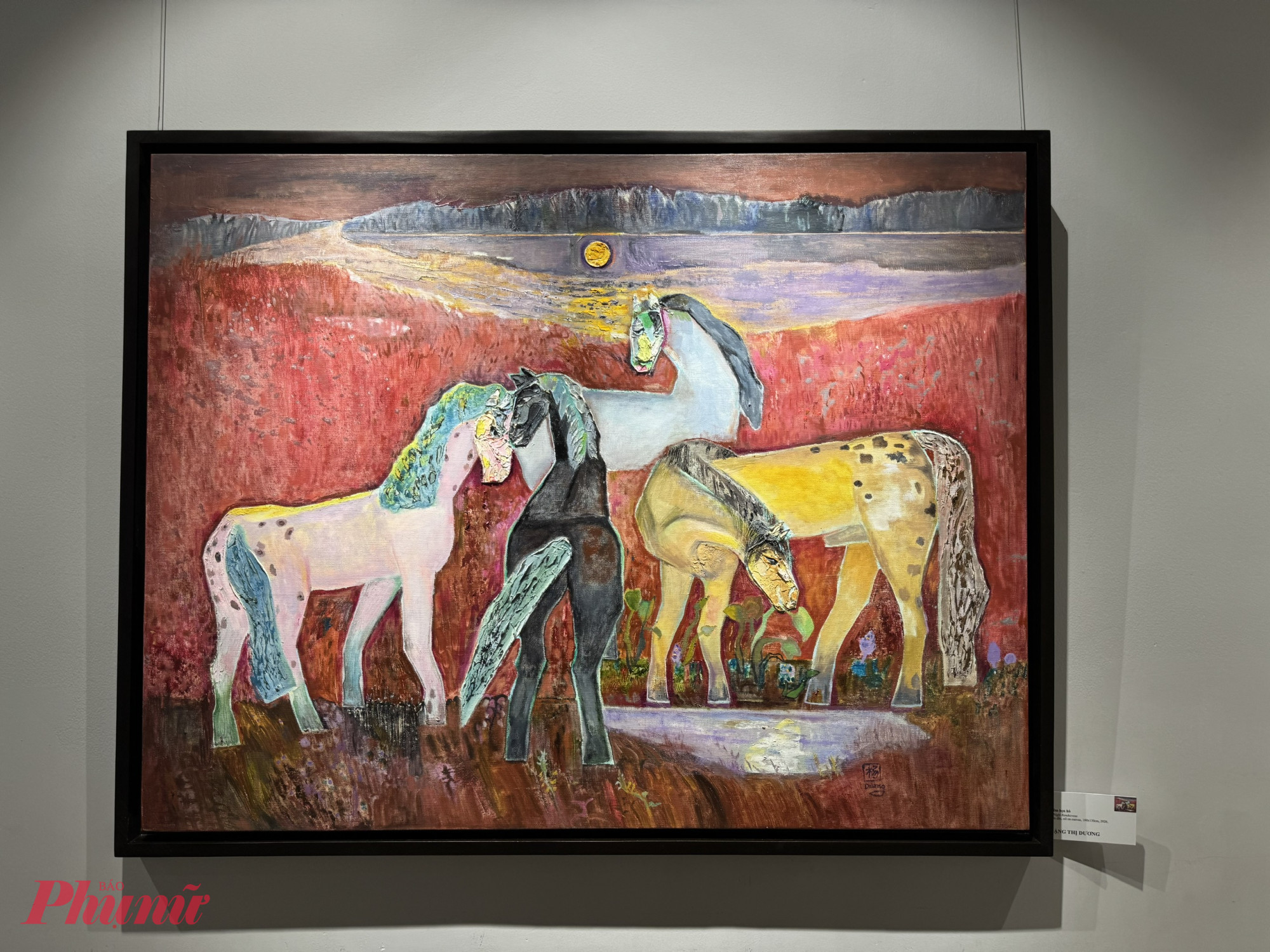 Bức tranh mang tên Đêm hẹn hò, vẽ bằng sơn dầu