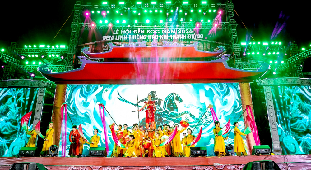 Chương trình nghệ thuật trong lễ hội Đền Sóc năm 2026 ở TP Hà Nội - ẢNH: M.T.