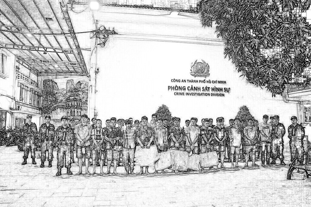 Các đối tượng tại cơ quan công an. Ảnh: CACC