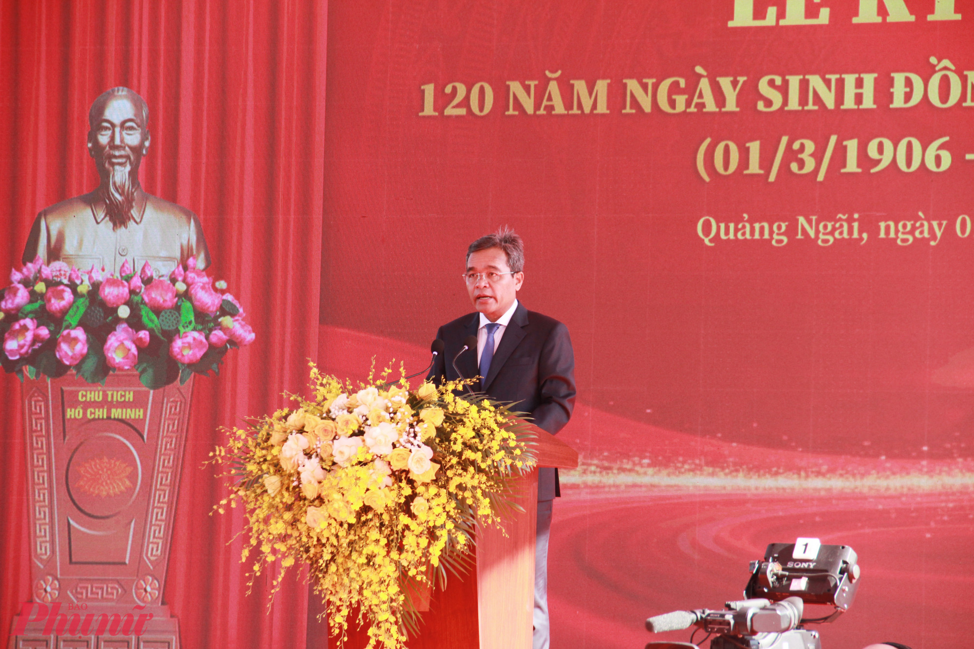 Bí thư Tỉnh uỷ Quảng Ngãi Hồ Văn Niên phát biểu tại buổi lễ.