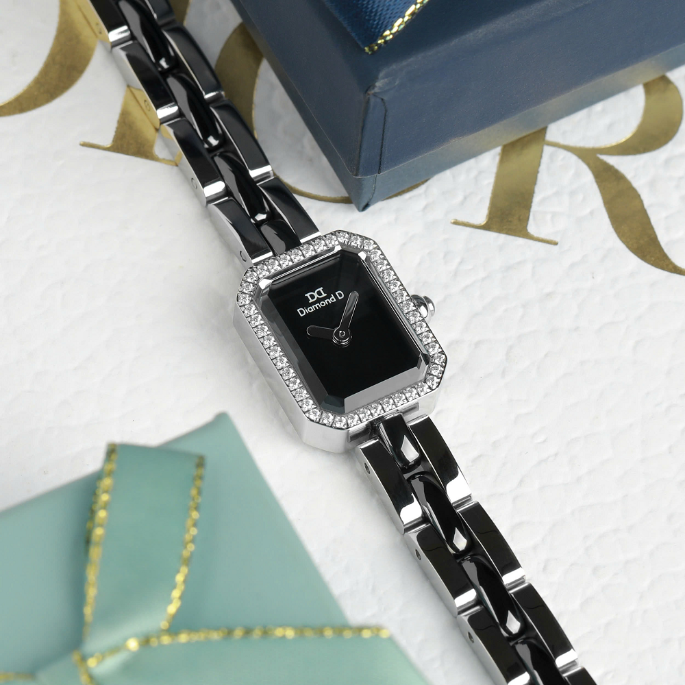 Đồng hồ Diamond D DM1019S-BK - mặt vuông thanh lịch, mặt số tối giản - điểm nhấn quyền lực và tinh tế trong những cuộc gặp gỡ