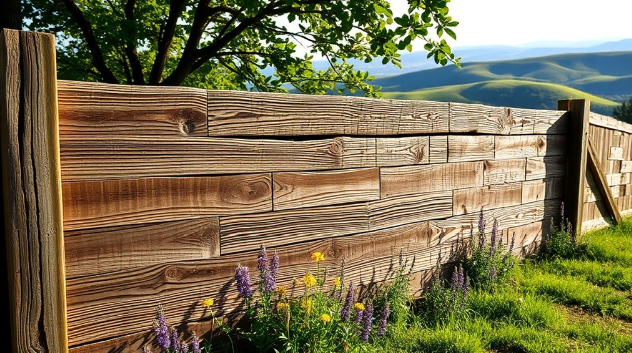 5 lựa chọn hàng rào độc đáo và bền vững cho khu vườn Lựa chọn hàng rào bằng gỗ tái chế không chỉ làm tăng vẻ đẹp cho không gian ngoài trời mà còn hỗ trợ phát triển bền vững. Ảnh: @Freepik.