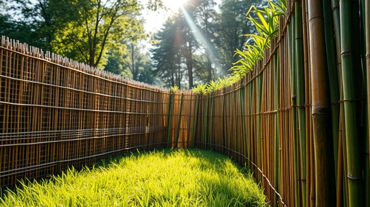 5 lựa chọn hàng rào độc đáo và bền vững cho khu vườn Hàng rào tre: Lá chắn bền vững từ thiên nhiên. Ảnh: @Freepik.