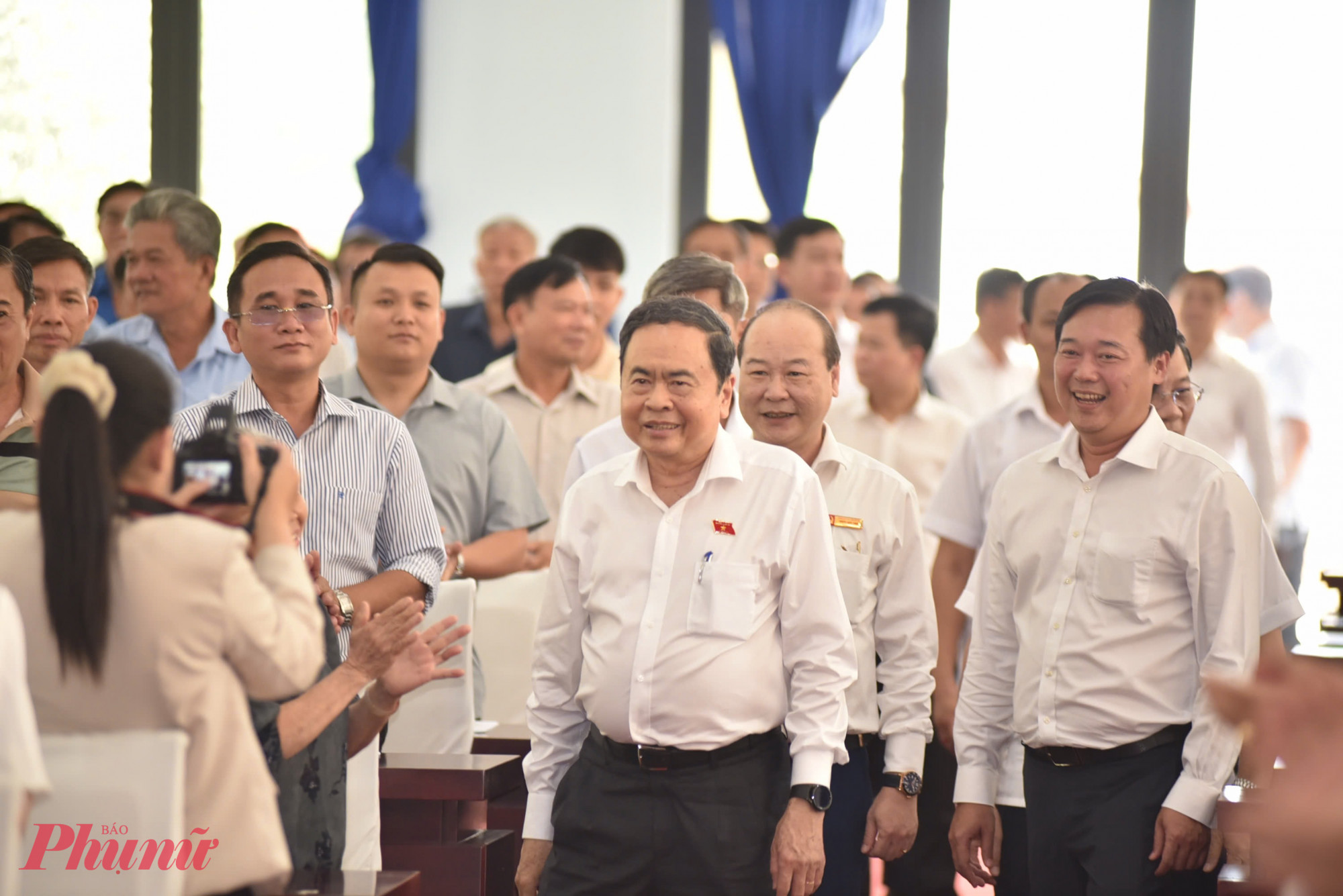 Chủ tịch Quốc hội Trần Thanh Mẫn tiếp xúc cử tri tại xã Tân An Hội chiều 3/3 - Ảnh: Thanh Tâm