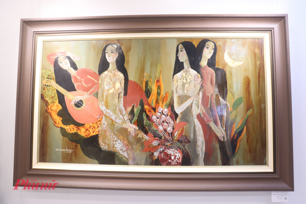 Tác phẩm sơn mài Cung đàn của họa sĩ Đặng Kim Long