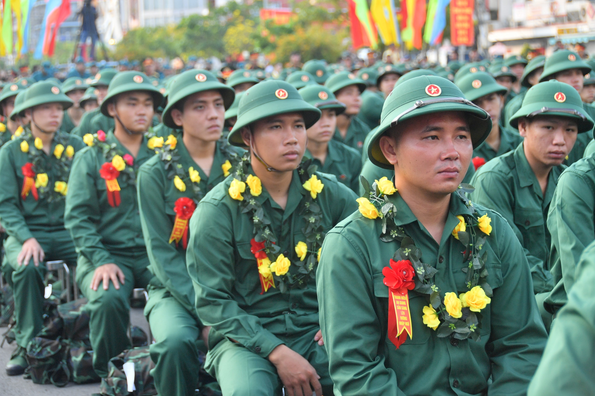 Các tân binh ở An Giang đã sẵn sàng lên đường làm nhiệm vụ - Ảnh Phương Vũ