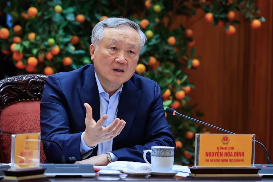 Phó Thủ tướng Thường trực Chính phủ Nguyễn Hòa Bình phát biểu - Ảnh: VGP/Nhật Bắc