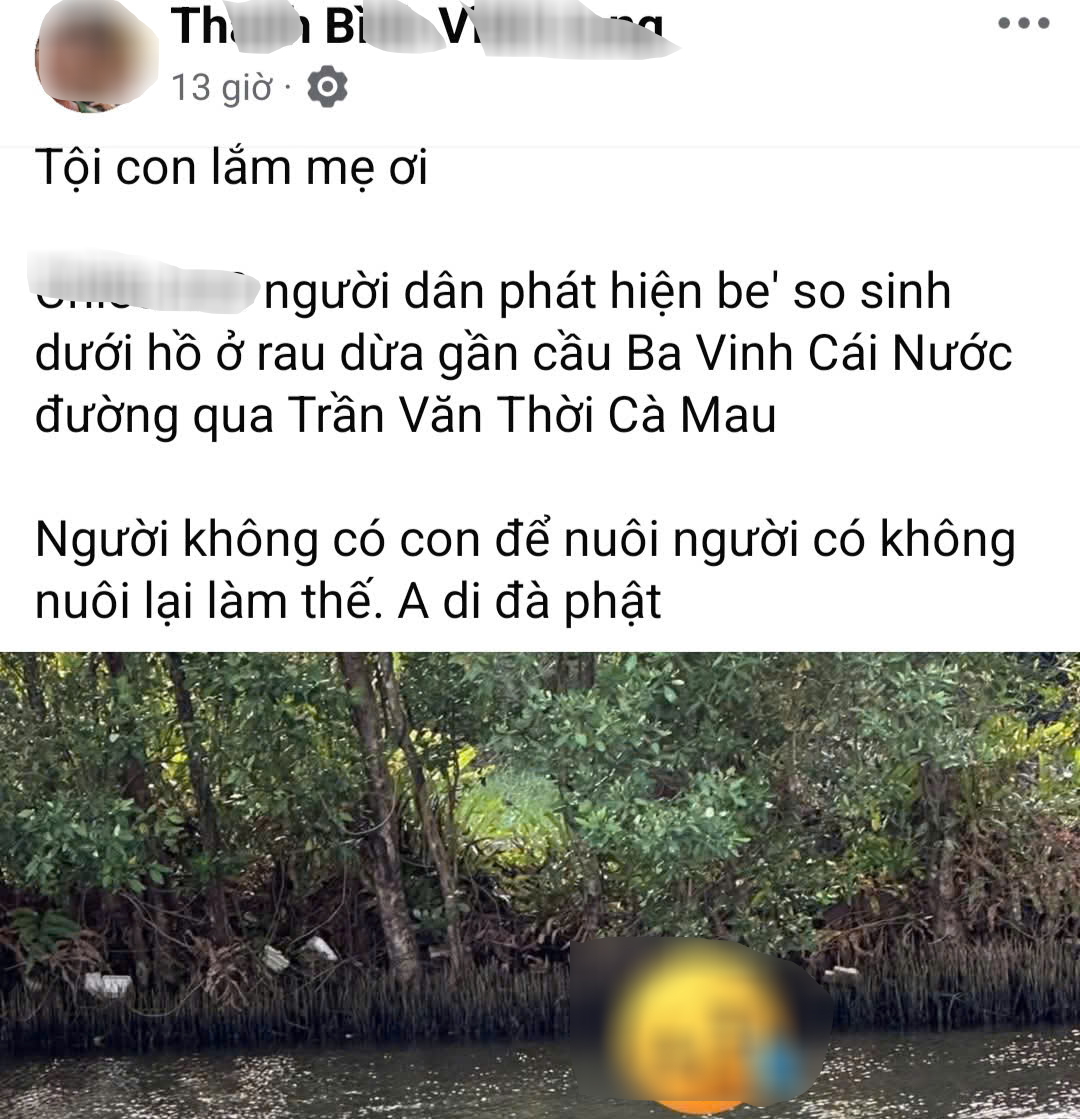 Thông tin phát hiện thi thể trẻ sơ sinh trôi trên sông được đăng tải trên mạng xã hội