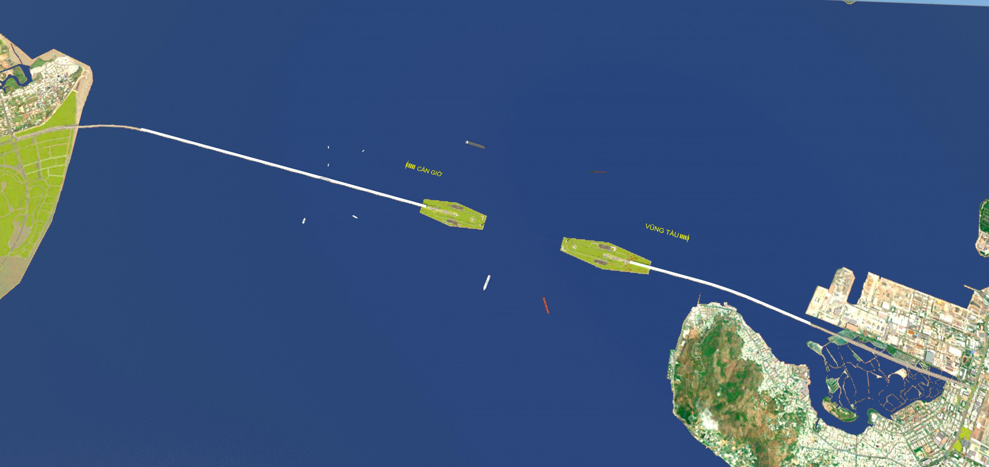 Vị trí xây cầu - hầm vượt biển Cần Giờ - Vũng Tàu