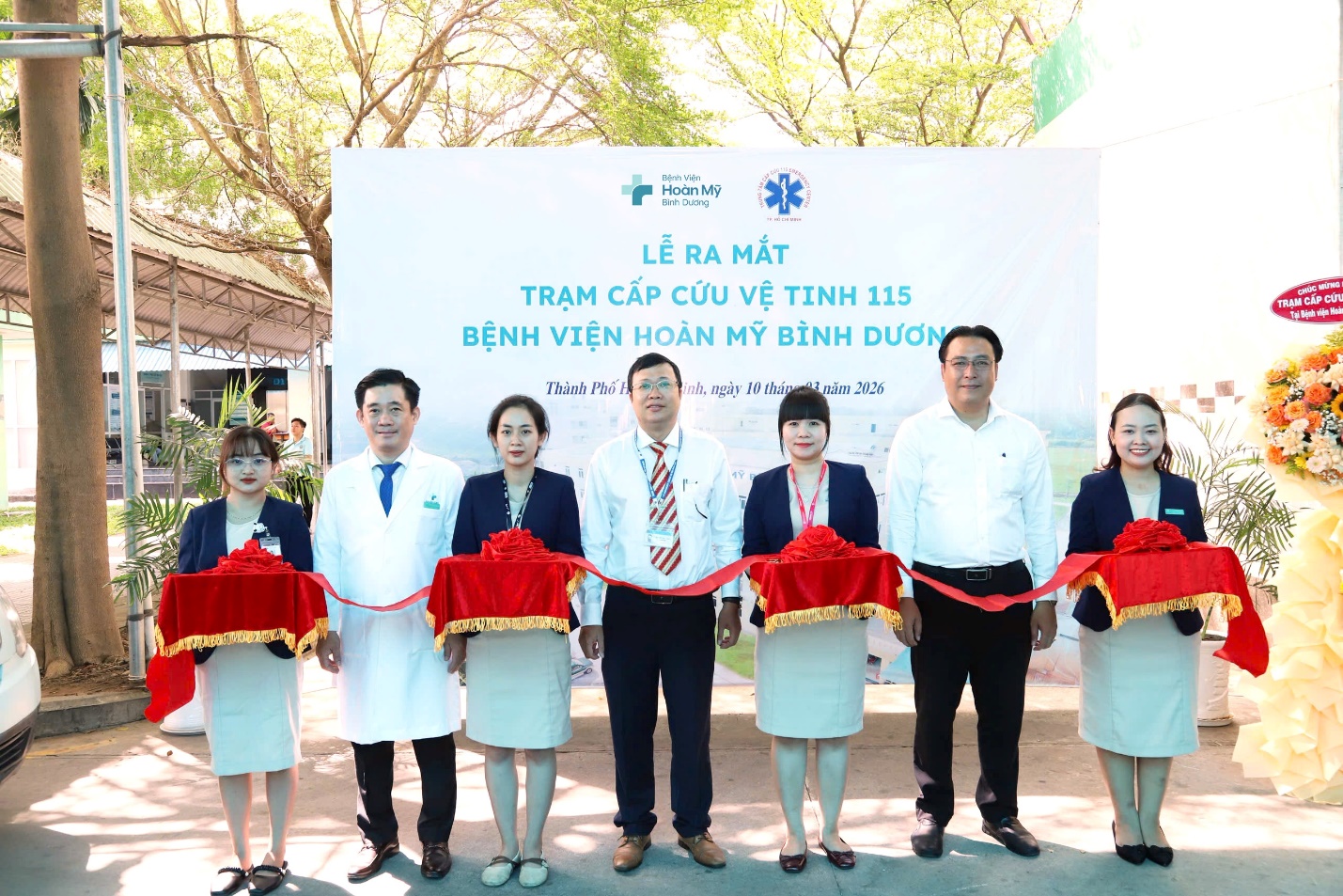 Bệnh viện Hoàn Mỹ Bình Dương ra mắt Trạm Cấp cứu Vệ tinh 115 - Ảnh: HM
