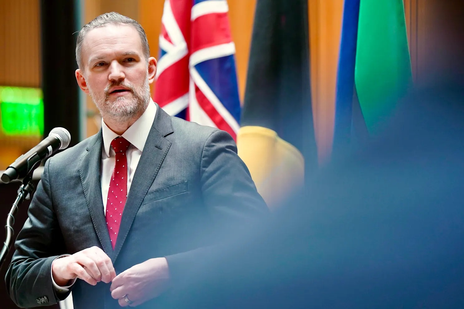 “Chính sách vẫn không thay đổi”, Đại diện Thương mại Mỹ Jamieson Greer phát biểu tại Hội nghị Thượng đỉnh siêu cấp Úc ở thủ đô Washington, Mỹ - Ảnh: Leigh Vogel/ The Age