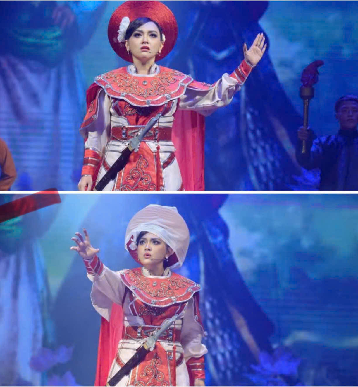 Màn diễn Trưng Trắc đội khăn tang đang trở thành trào lưu trên mạng xã hội