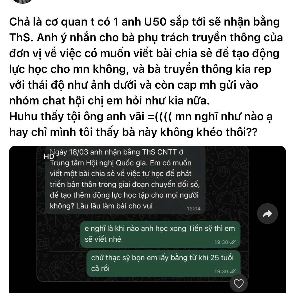 Câu chuyện được lan truyền trên mạng xã hội thu hút đông đảo người xem. Ảnh chụp màn hình 