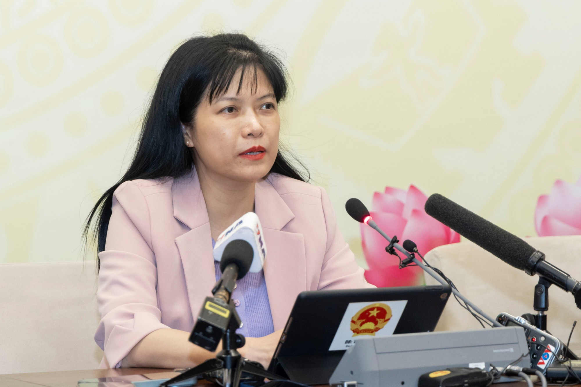 Tới 19g, tỉ lệ cử tri bỏ phiếu ở TPHCM đạt 96,97% Bà Tạ Thị Yên thông tin về công tác bầu cử - ảnh: Quang Vinh