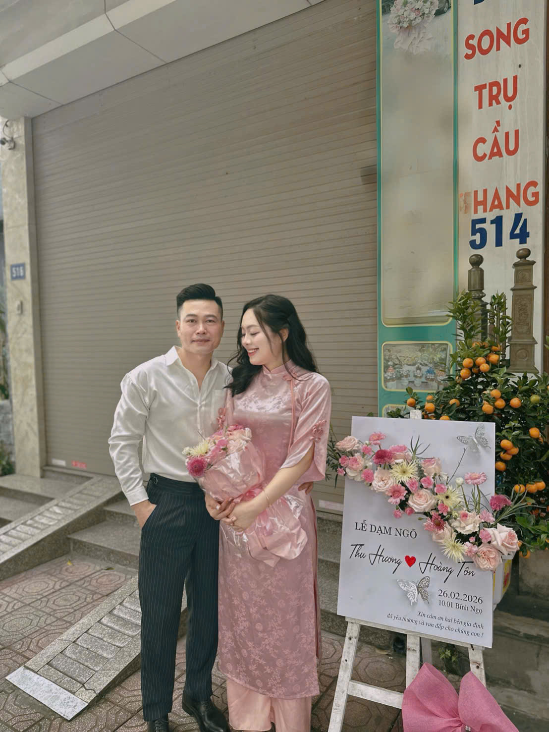 Hai vợ chồng Thu Hương mới kết hôn cách đây không lâu (Ảnh: NVCC)