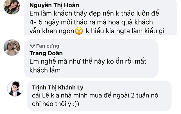 Một số bình luận trên trang mạng xã hội