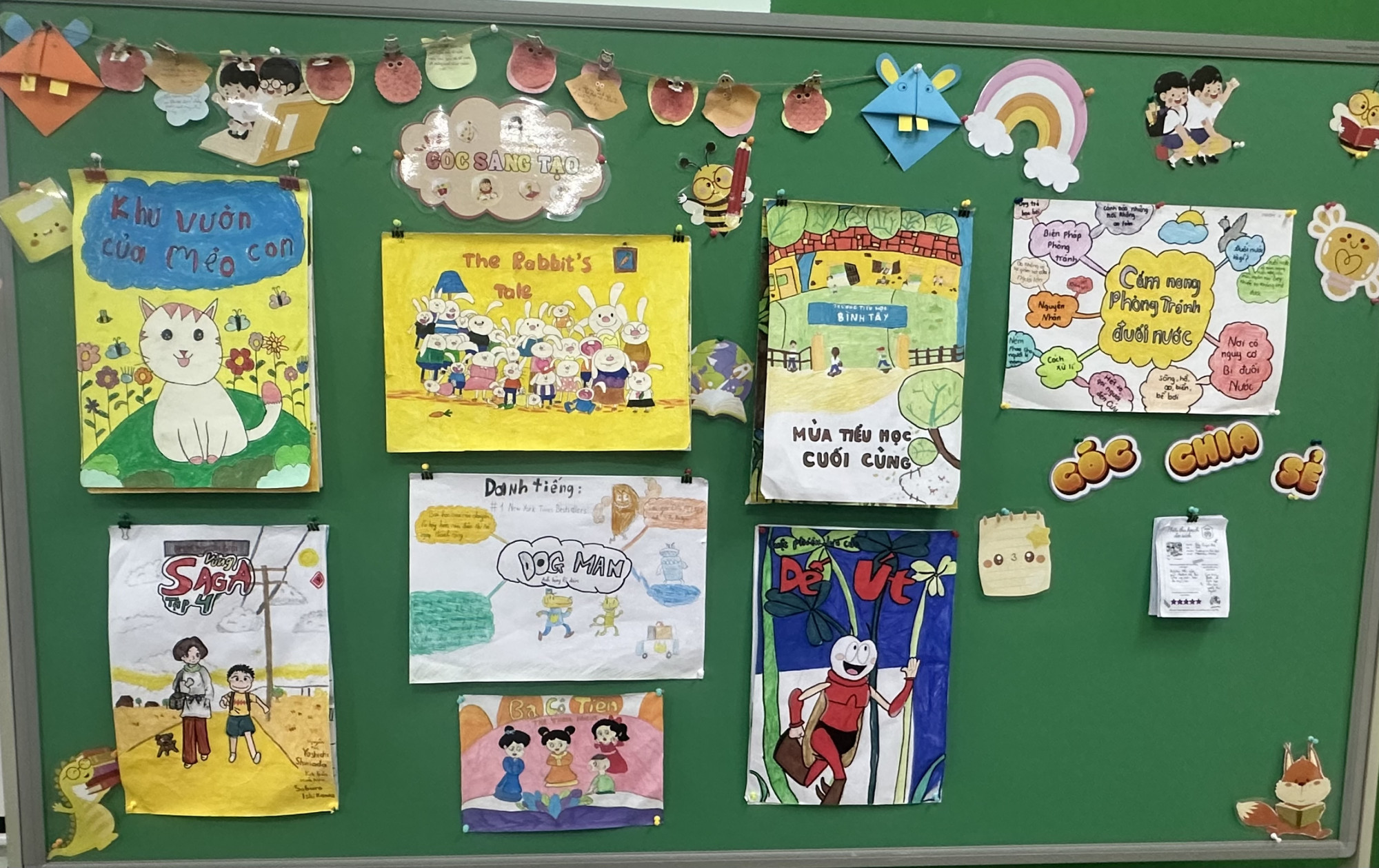 Những điều thú vị từ sách được học sinh thể hiện bằng tranh vẽ. Ảnh: T.V