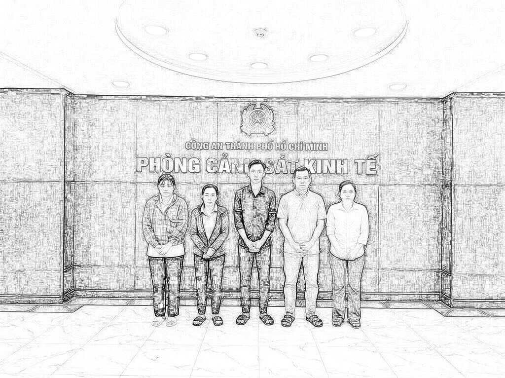 5 đối tượng thời điểm bị khởi tố. Ảnh: CACC