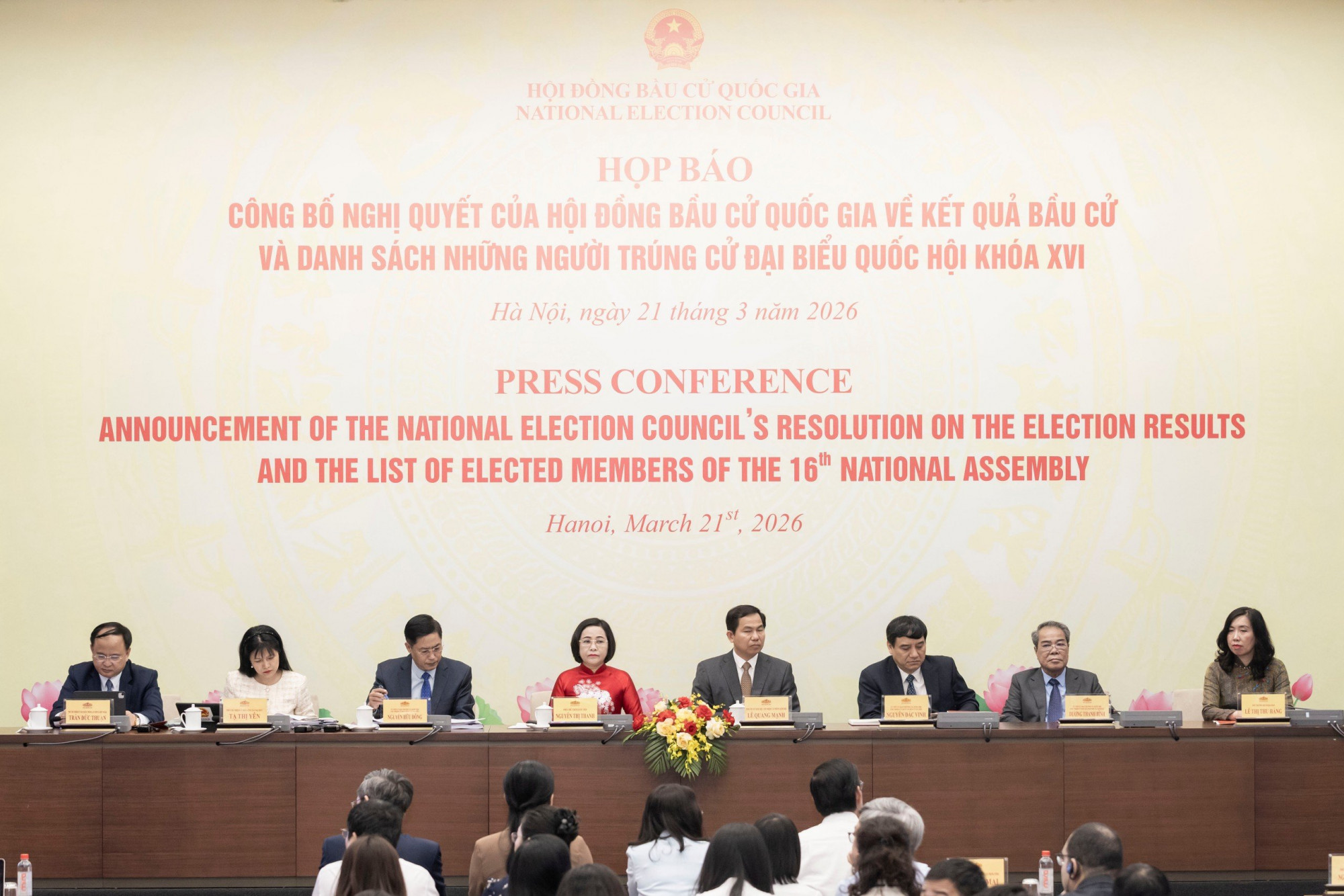 Họp báo công bố danh sách 500 đại biểu Quốc hội khóa XVI - ảnh: Quang Vinh