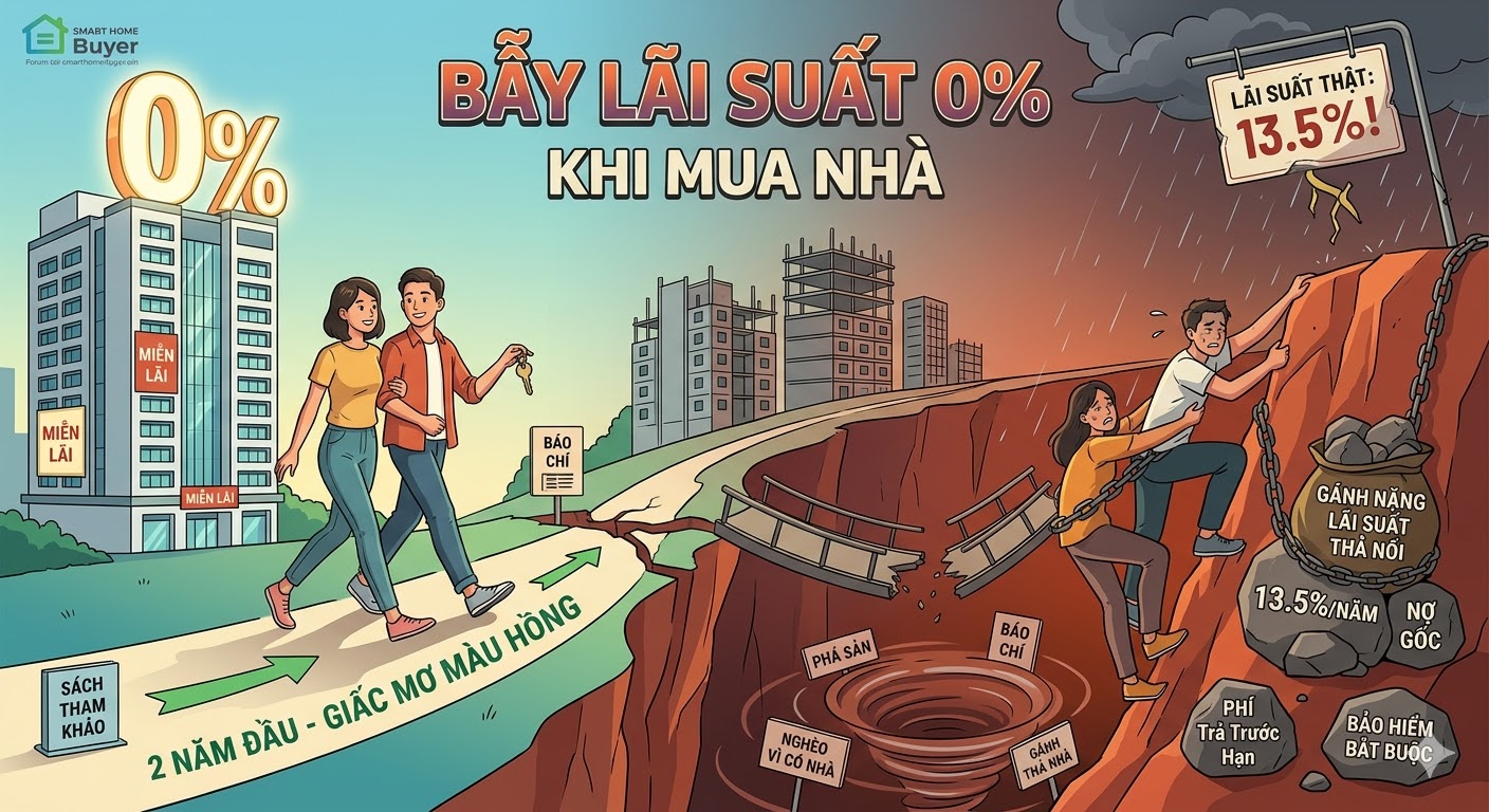 nên tỉnh táo trước lời mời chào mua căn hộ 0% lãi suất 