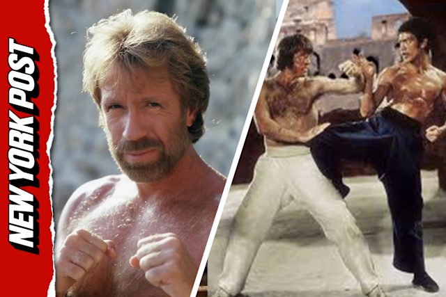 Chuck Norris và màn đối đầu kinh điển với Lý Tiểu Long cùng Lý Tiểu Long trong phim The Way of the Dragon