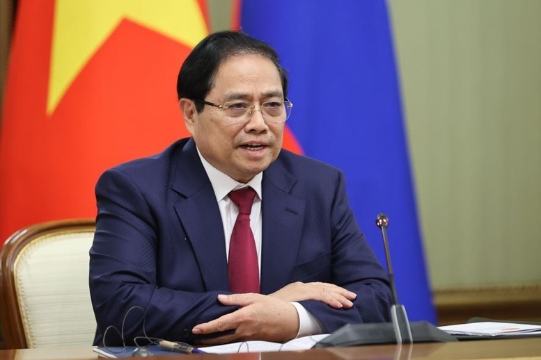 Thủ tướng Phạm Minh Chính phát biểu tại cuộc Hội đàm - Ảnh: VGP/Nhật Bắc