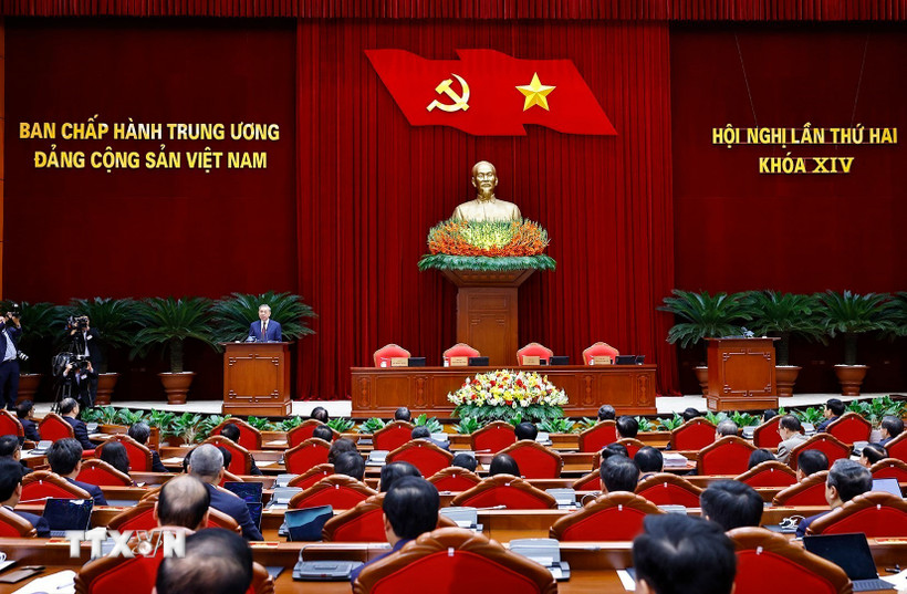  bế mạc Hội nghị lần thứ hai Ban Chấp hành Trung ương Đảng khóa XIV. (Ảnh: Thống Nhất/TTXVN)