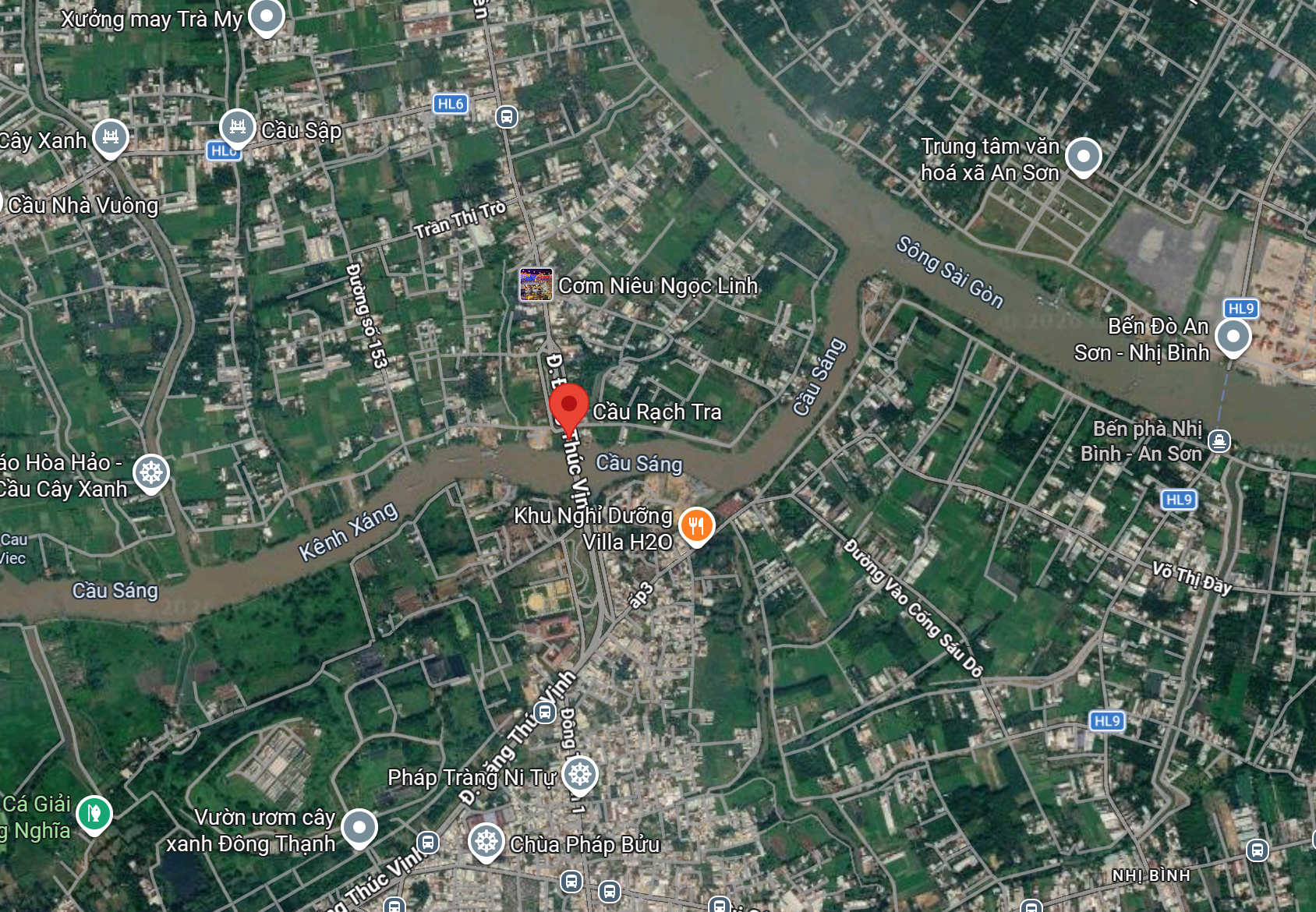 Khu vực xây công ngăn triều - Ảnh: Google maps