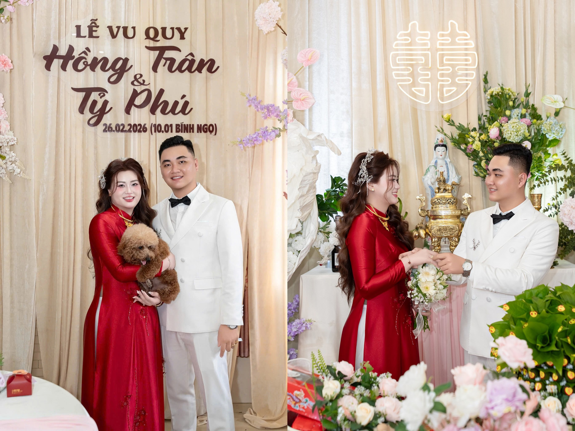 Hôn lễ của Hồng Trân và Tỷ Phú mới tổ chức ở nhà gái và sẽ tổ chức ở nhà trai vào Chủ nhật (29/3)