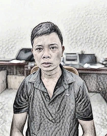 Đối tượng Nguyễn Ngọc Đạo thời điểm ra đầu thú công an