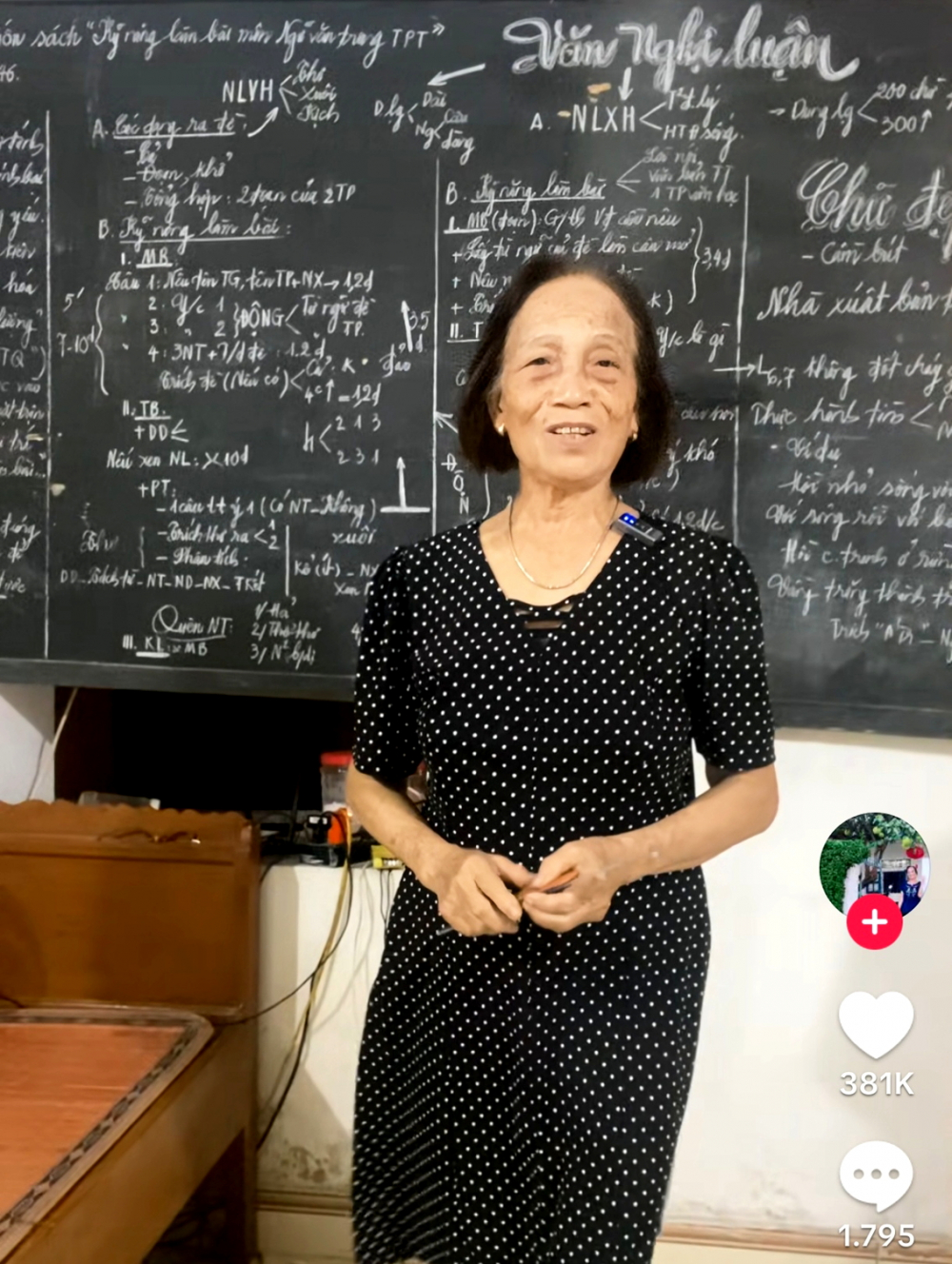 Bà giáo Ngô Thúy Trình dạy ngữ văn trên TikTok - Ảnh chụp từ clip trên TikTok