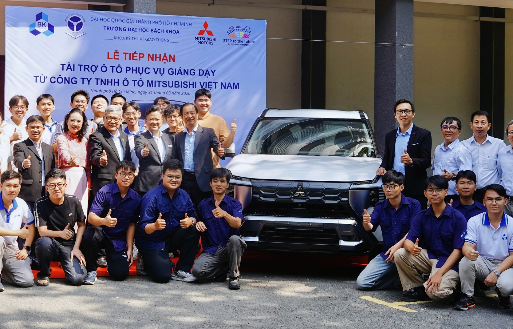 Trường đại học Bách khoa (Đại học Quốc gia TPHCM) đã tiếp nhận mẫu xe Destinator do Công ty TNHH Ô tô Mitsubishi Motors Việt Nam tài trợ- Ảnh: HCMUT