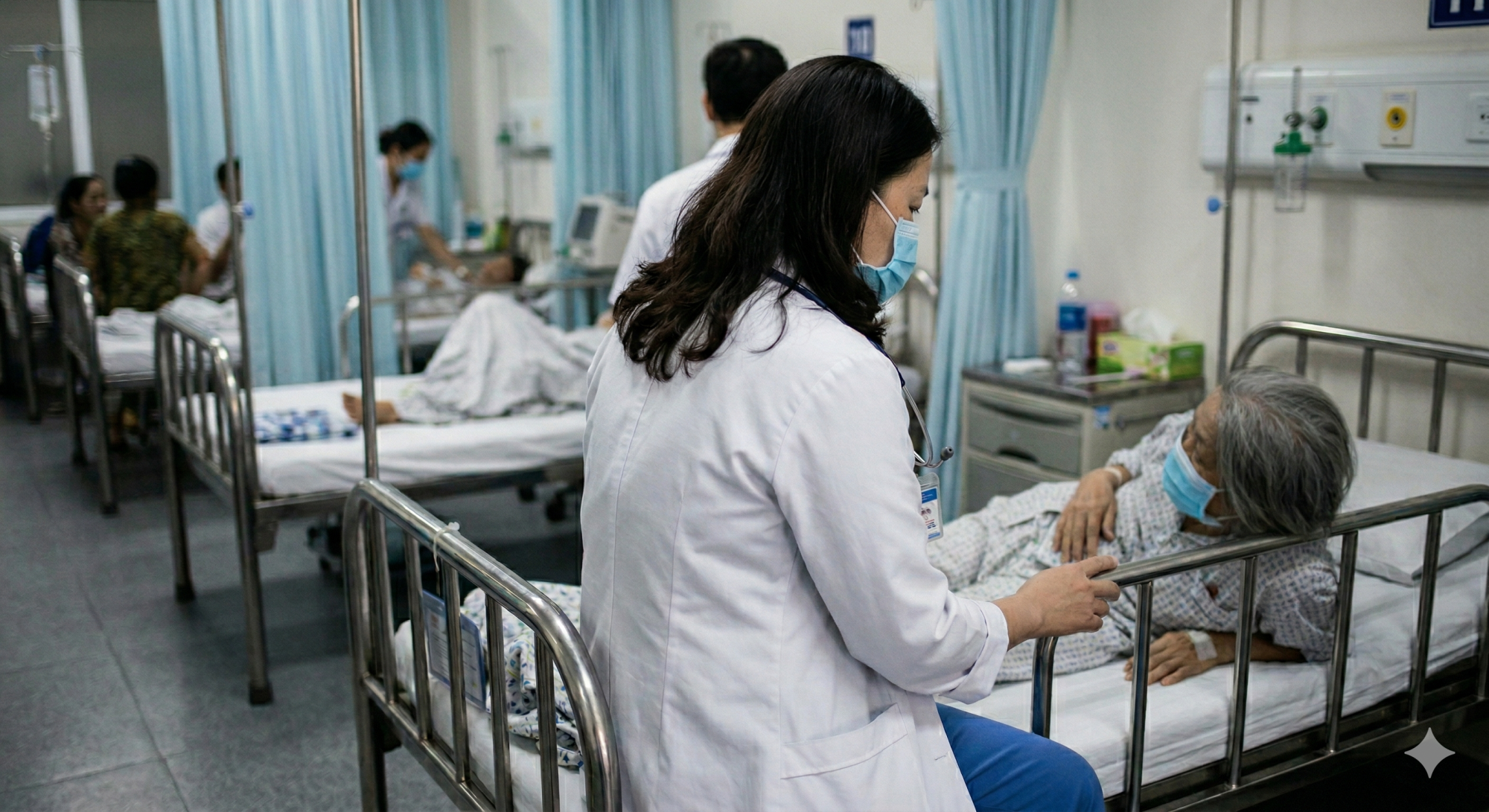 Giả nhân viên y tế, vào tận giường bệnh để lừa đảo - ảnh minh họa: AI