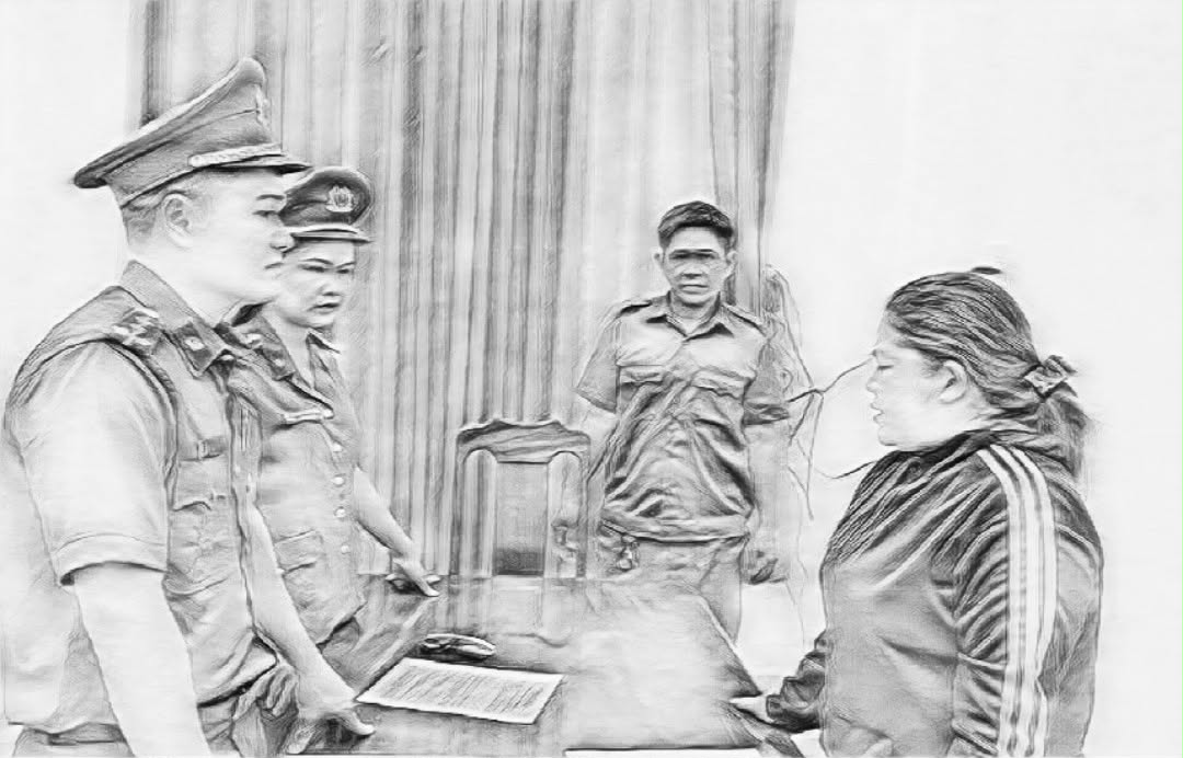 Trần Thị Tuyết Anh tại cơ quan công an - Ảnh công an cung cấp