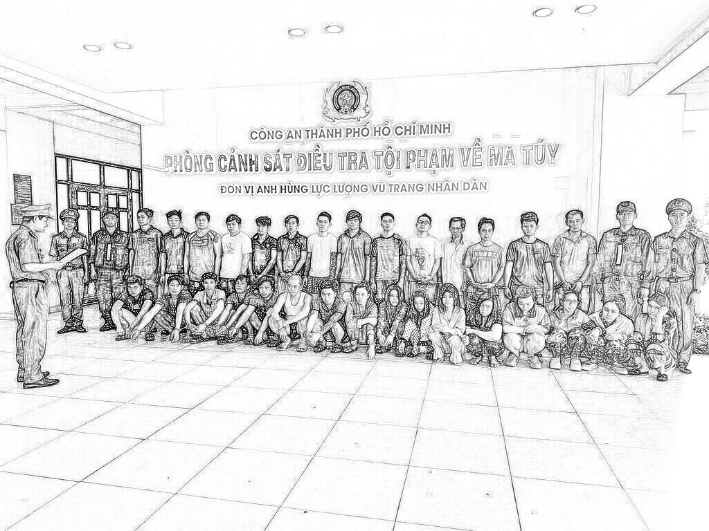 Các đối tượng thời điểm bị bắt. Ảnh: CACC